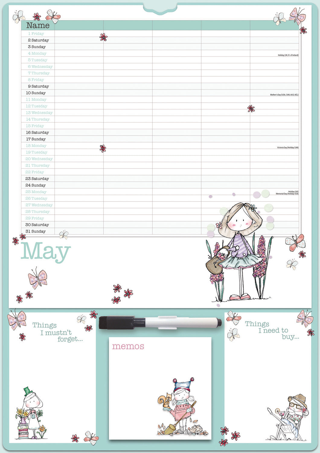 Tracey Russell Planner A3 Calendar 2026