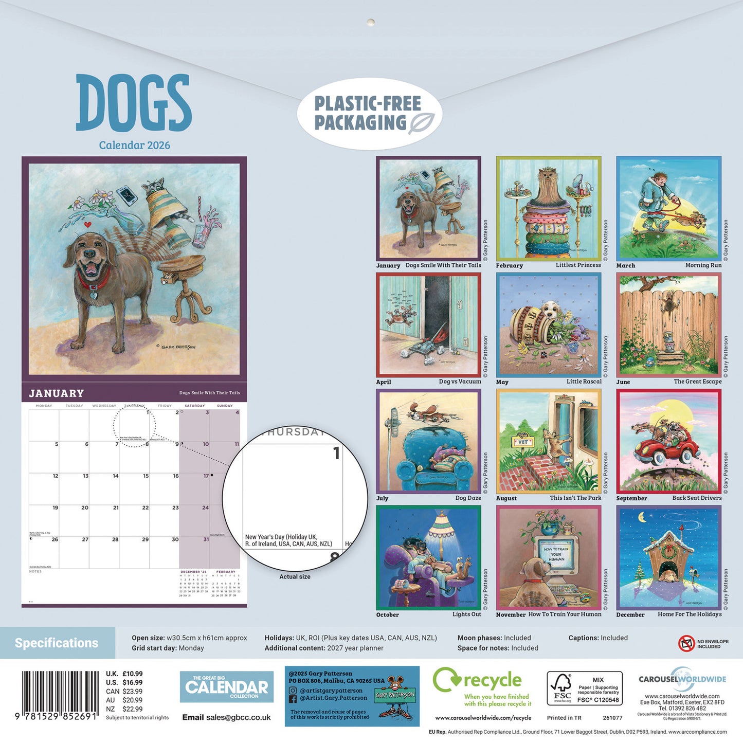 Dogs, Gary Patterson Wall Calendar 2026