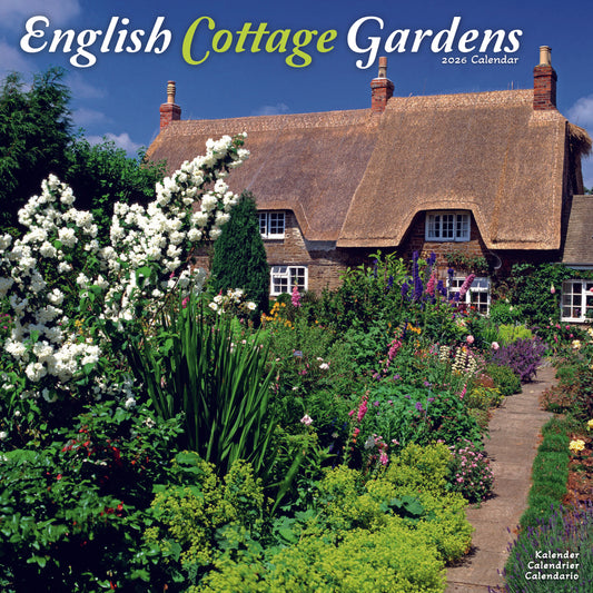 English Cottage Gardens Wall Calendar 2026