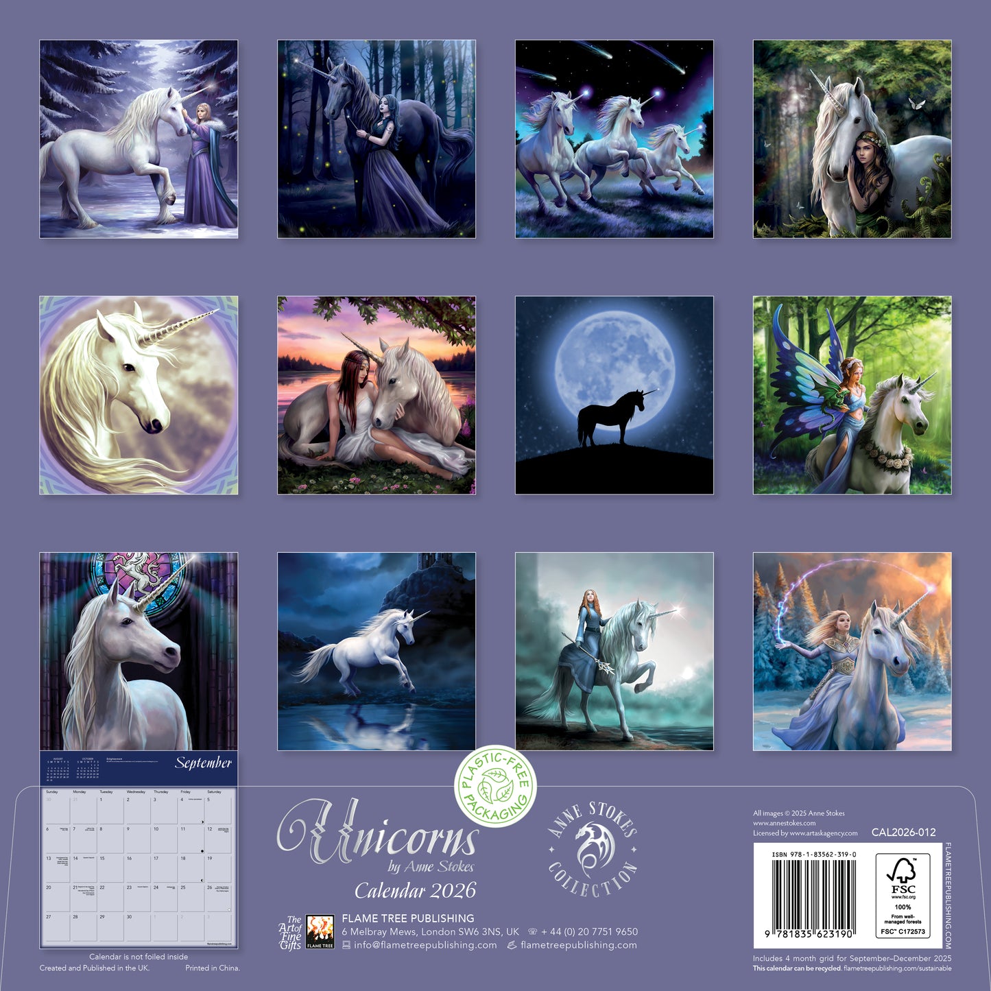 Anne Stokes Unicorns Wall Calendar 2026