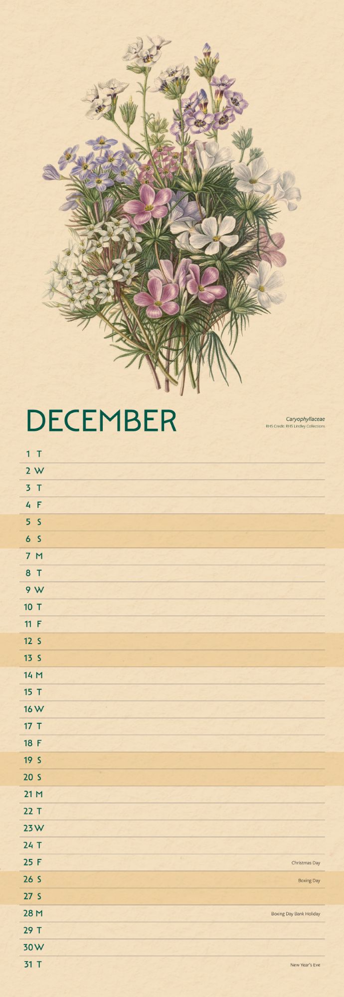 RHS Slim Calendar 2026