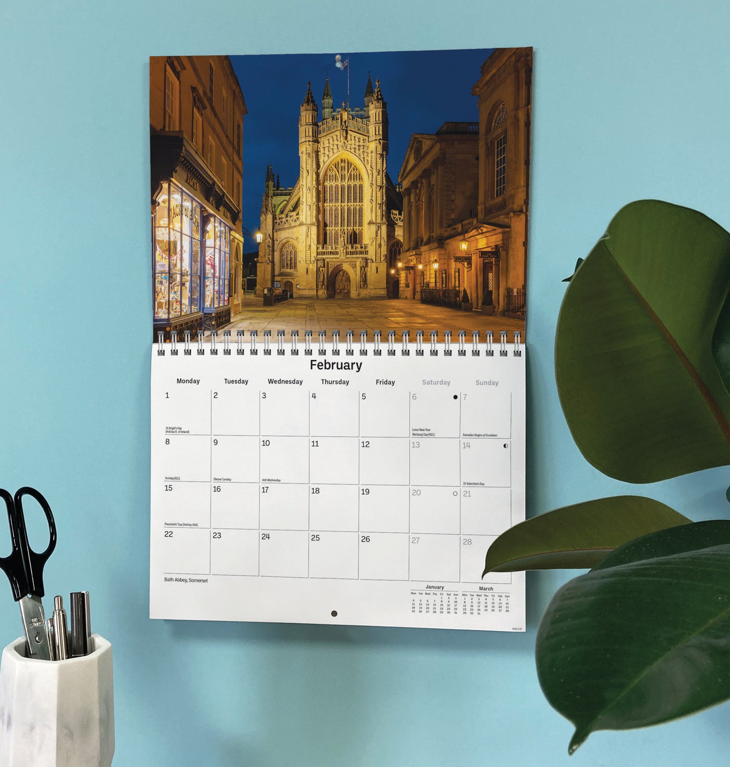Cathedrals and Abbeys A5 Calendar 2027