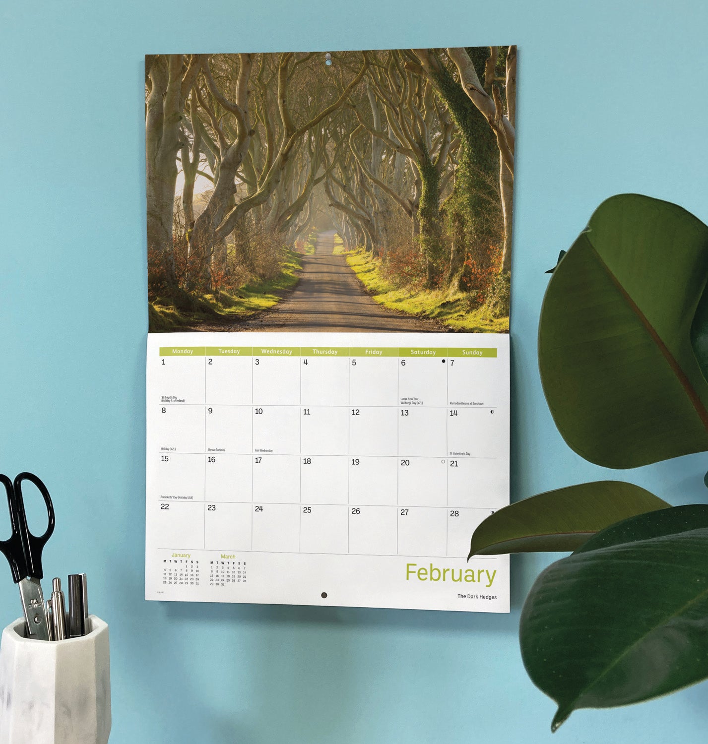 Northern Ireland A4 Calendar 2027