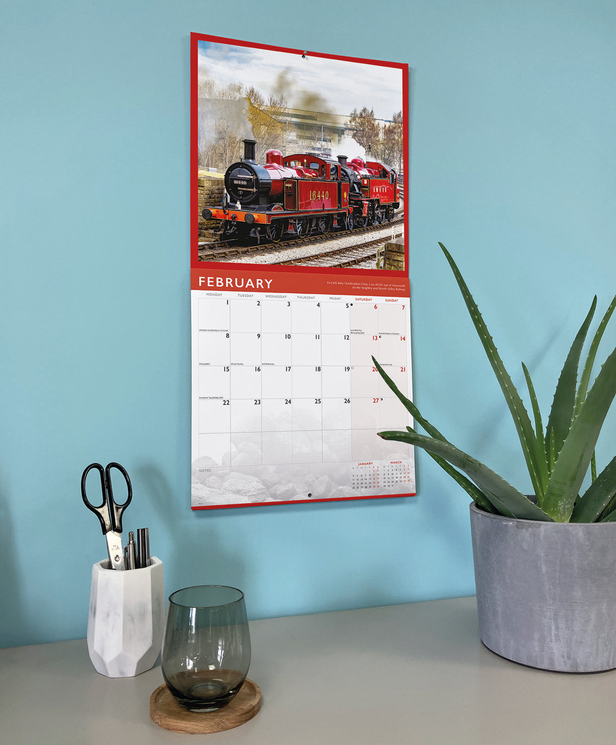 Steam Railway Wall Calendar 2027