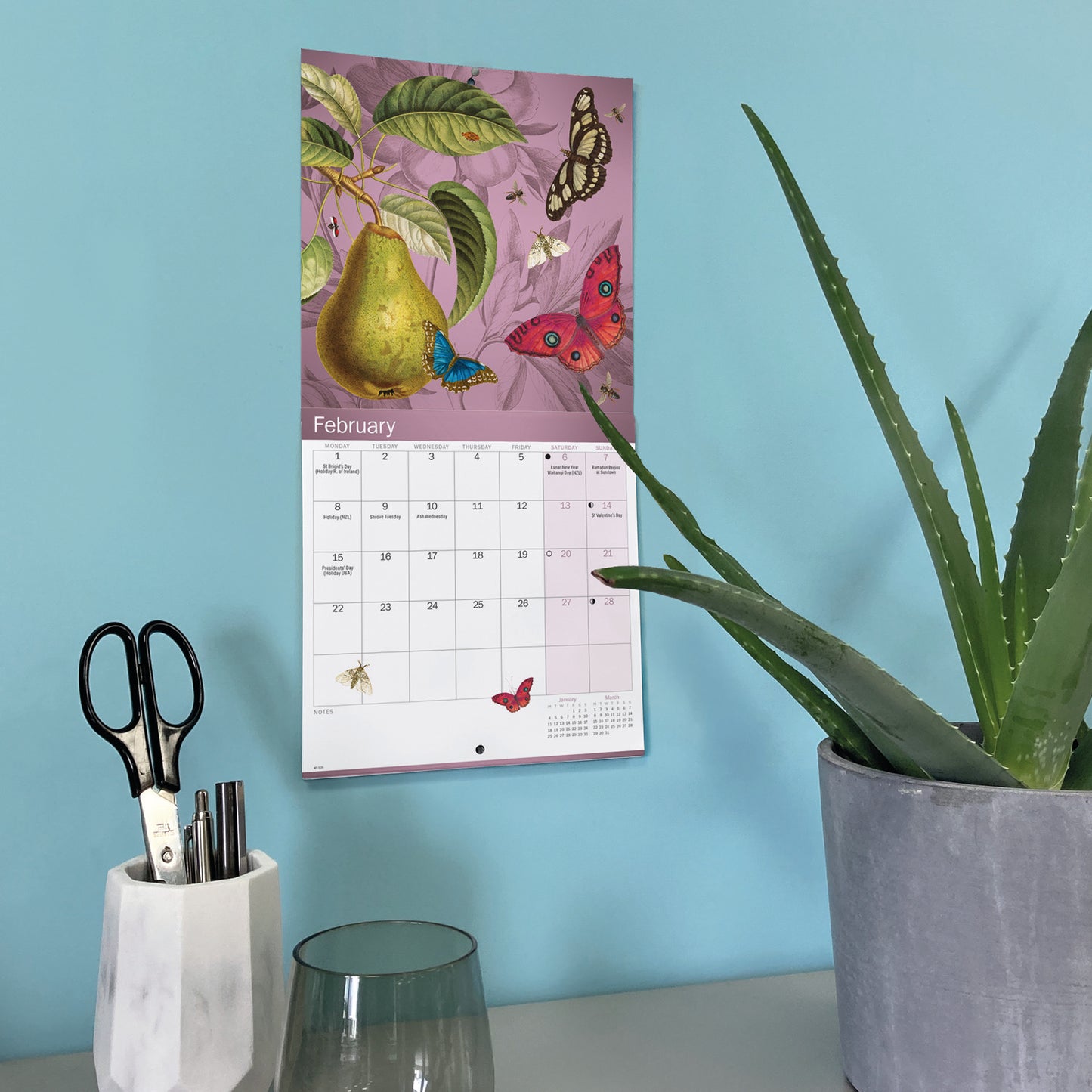 Royal Botanic Gardens Kew Floral Illustrated Mini Calendar 2027