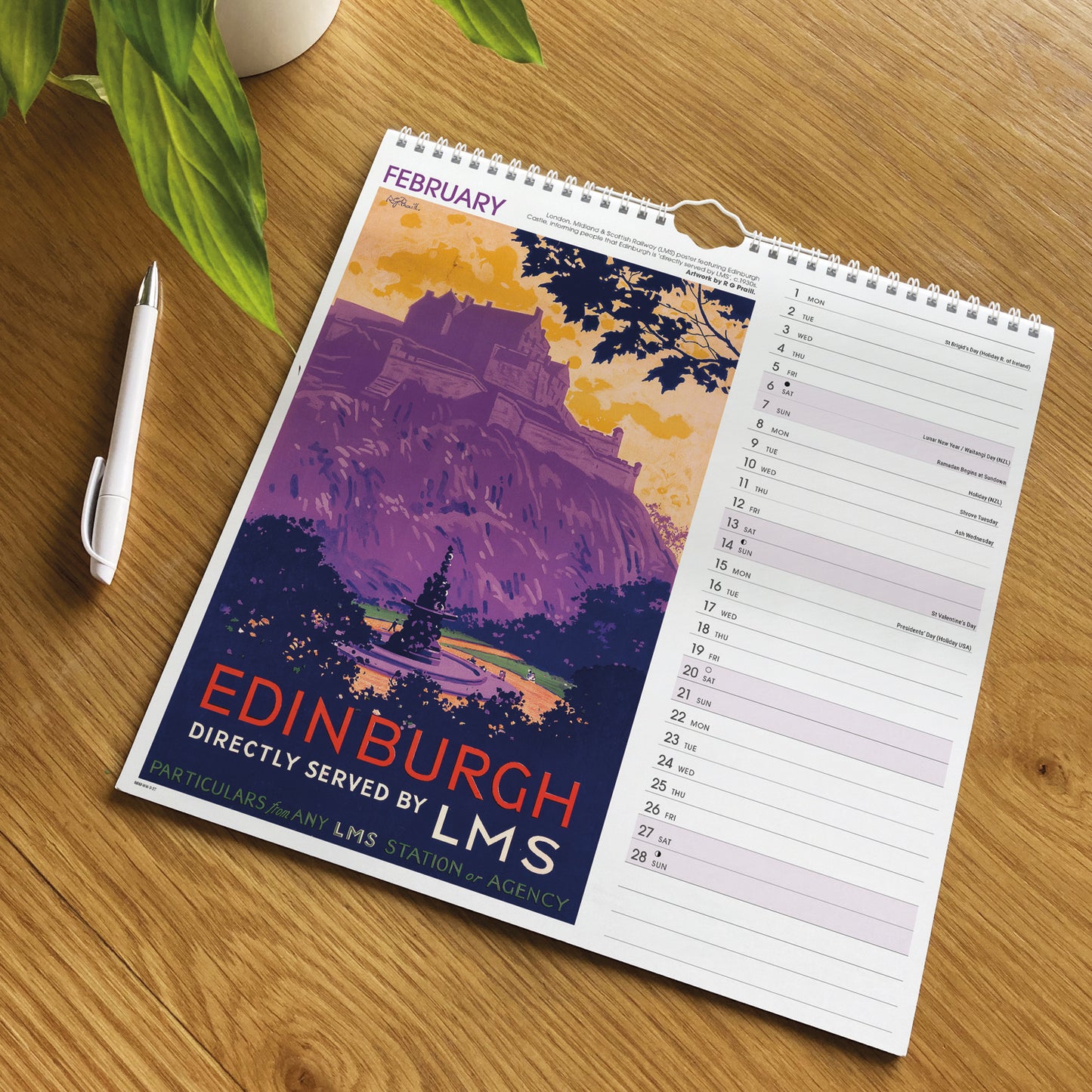 Scotland Poster Art NRM Wiro Wall Calendar 2027