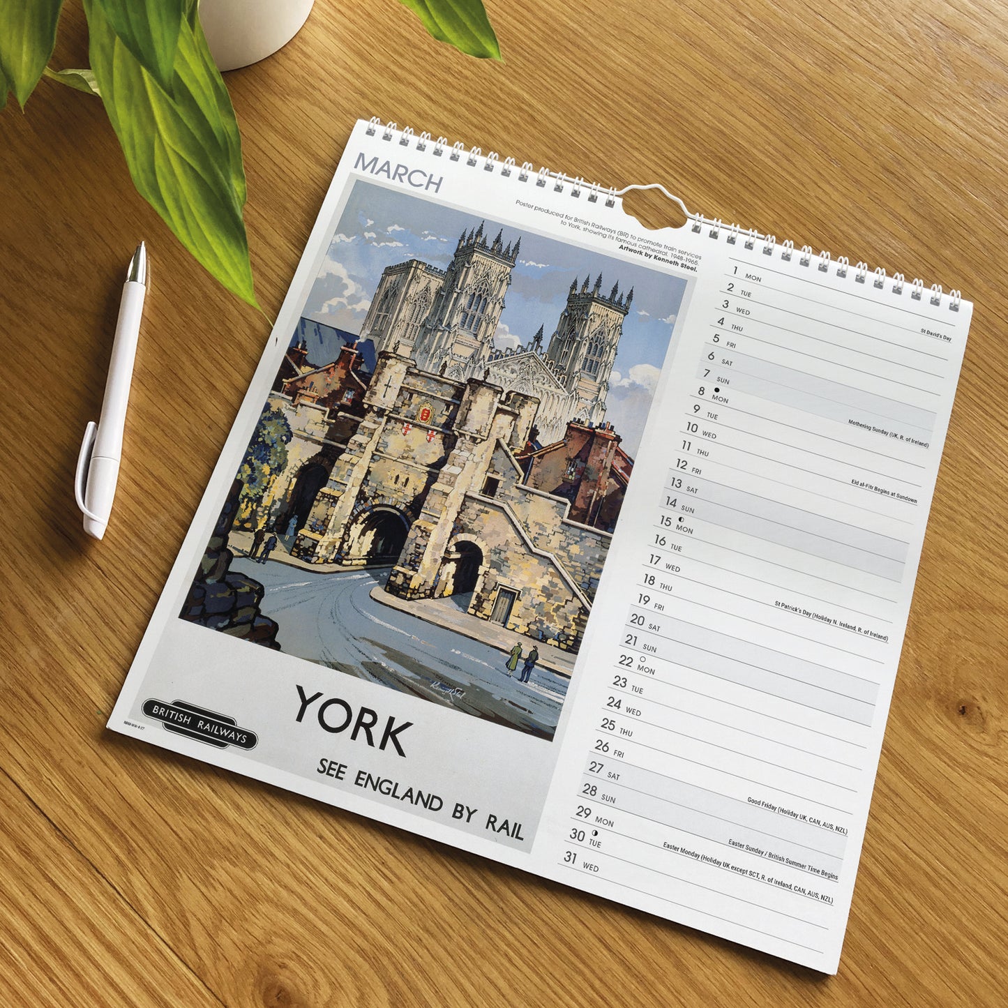 Yorkshire Poster Art NRM Wiro Wall Calendar 2027