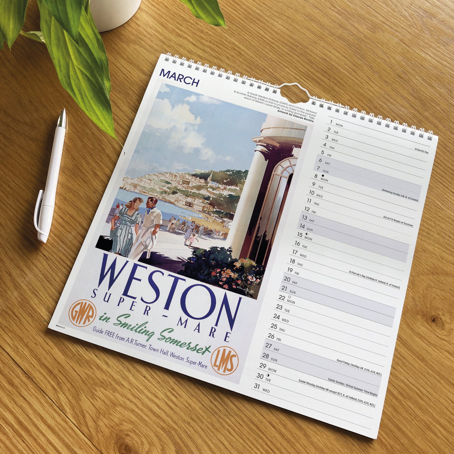 Britain By Rail NRM Wiro Wall Calendar 2027