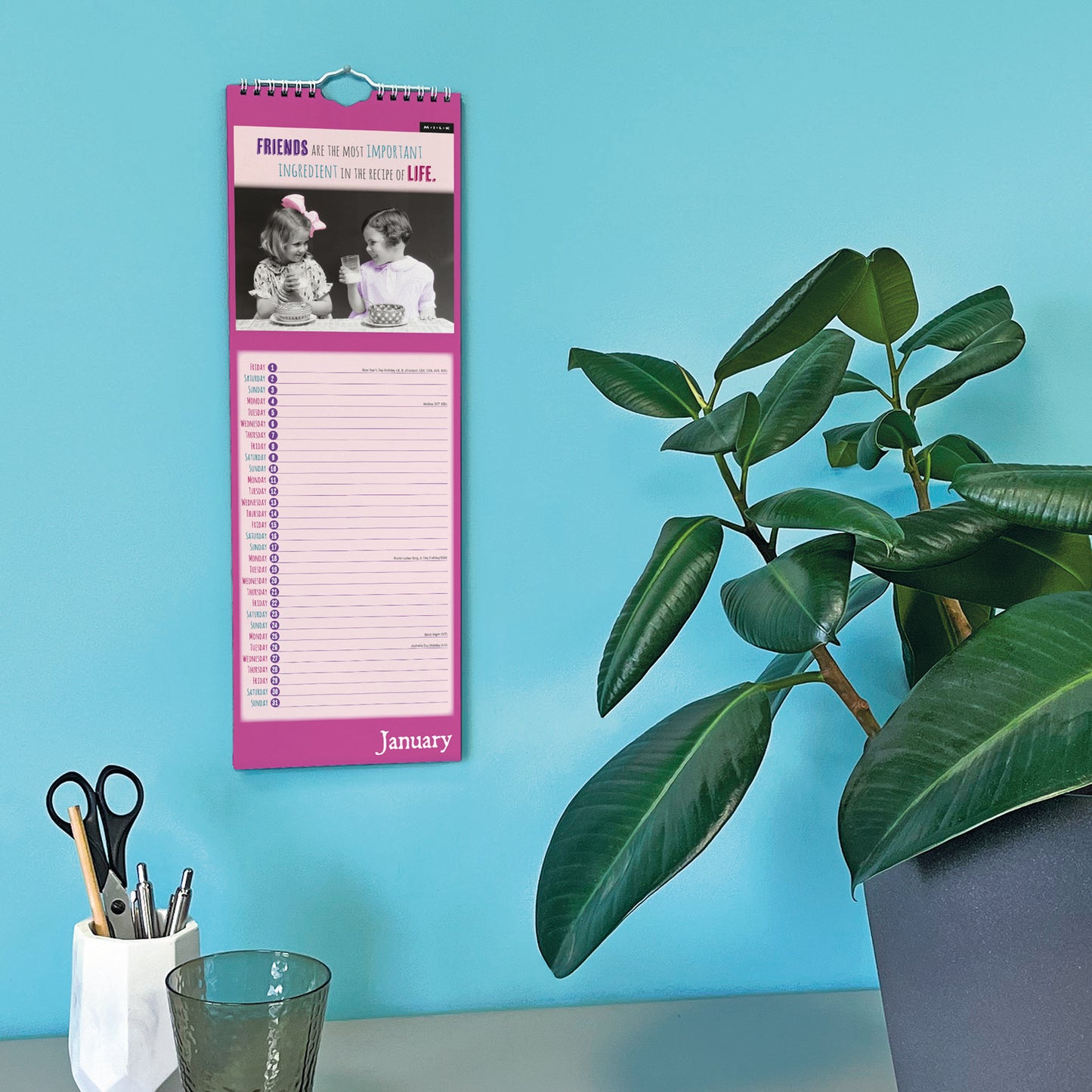 Milk Friendship Slim Calendar 2027