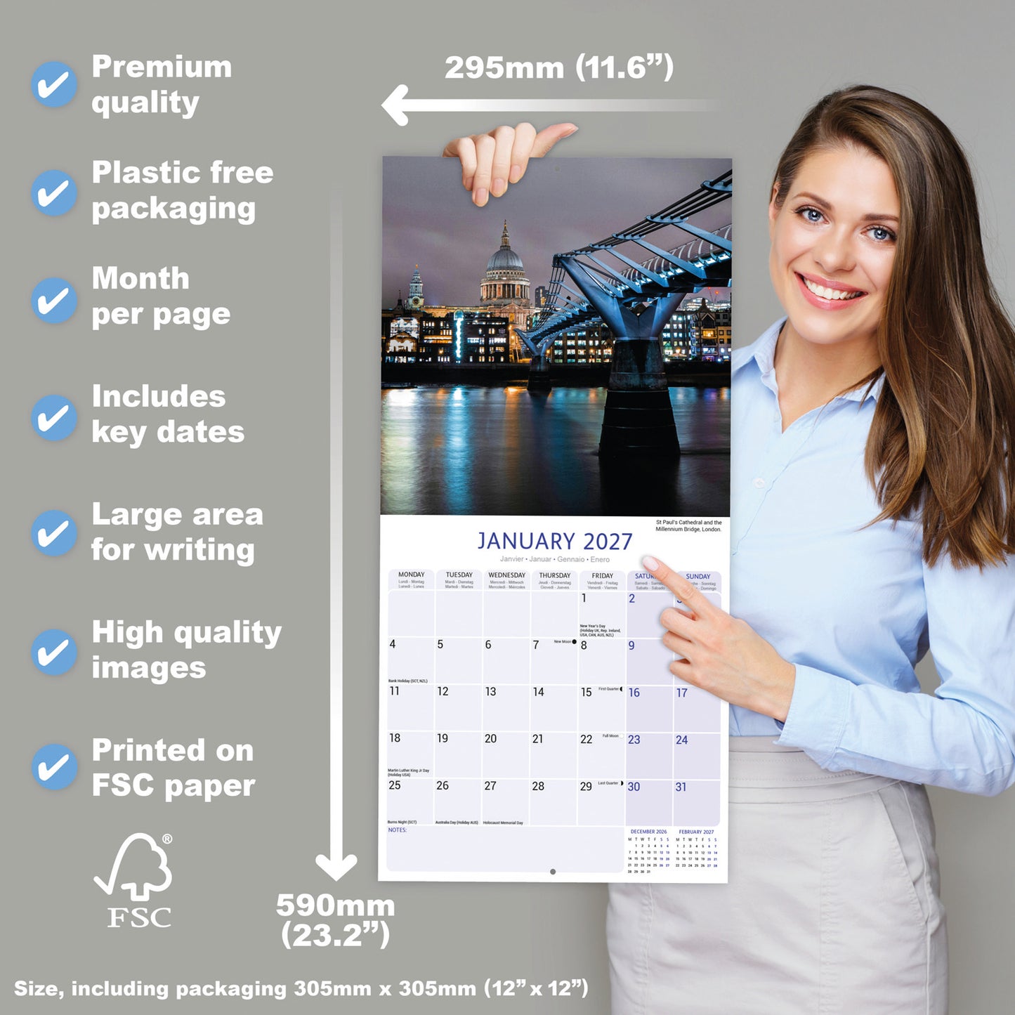 London Wall Calendar 2027