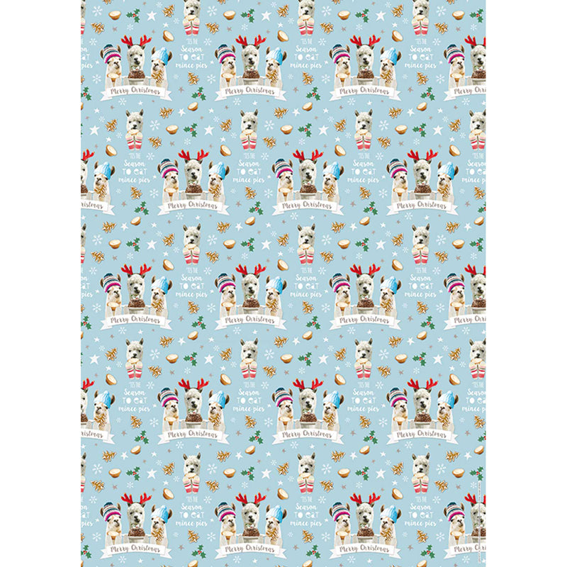 Christmas Wrap & Tags - Llama Fun (5 Sheets & 5 Tags)