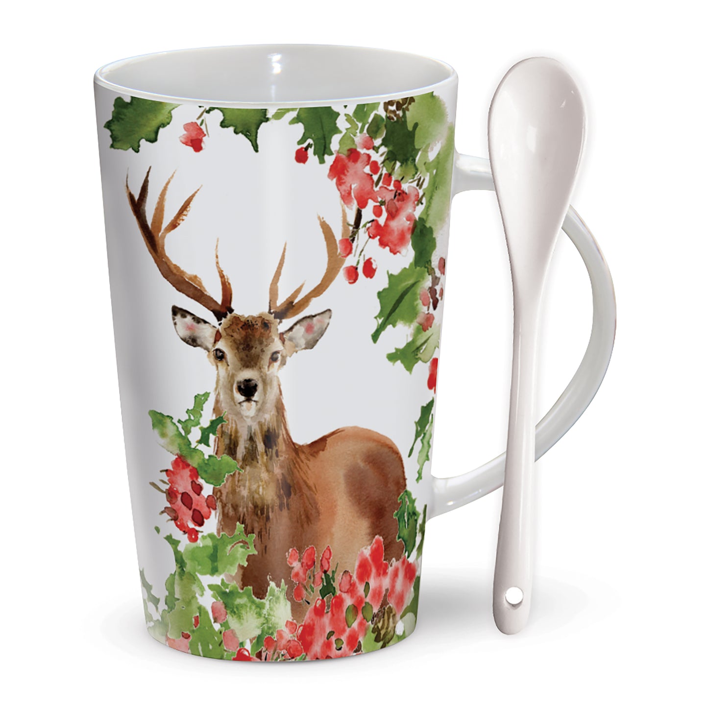 Chocolatte Mugs - Winter Berries Stag