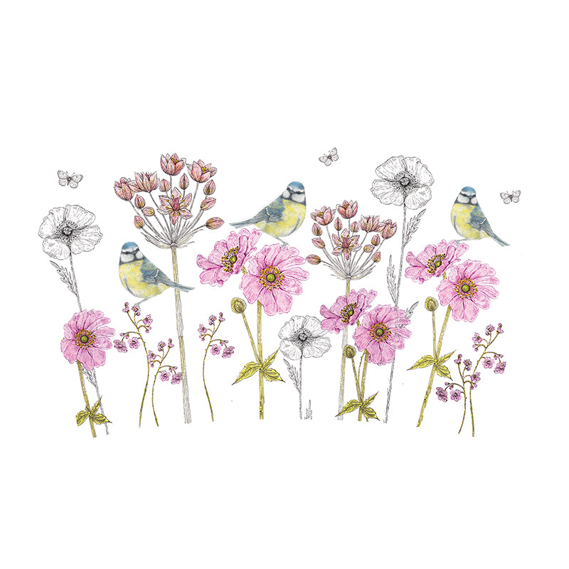 Blue Tit & Flowers - The Riverbank Mug