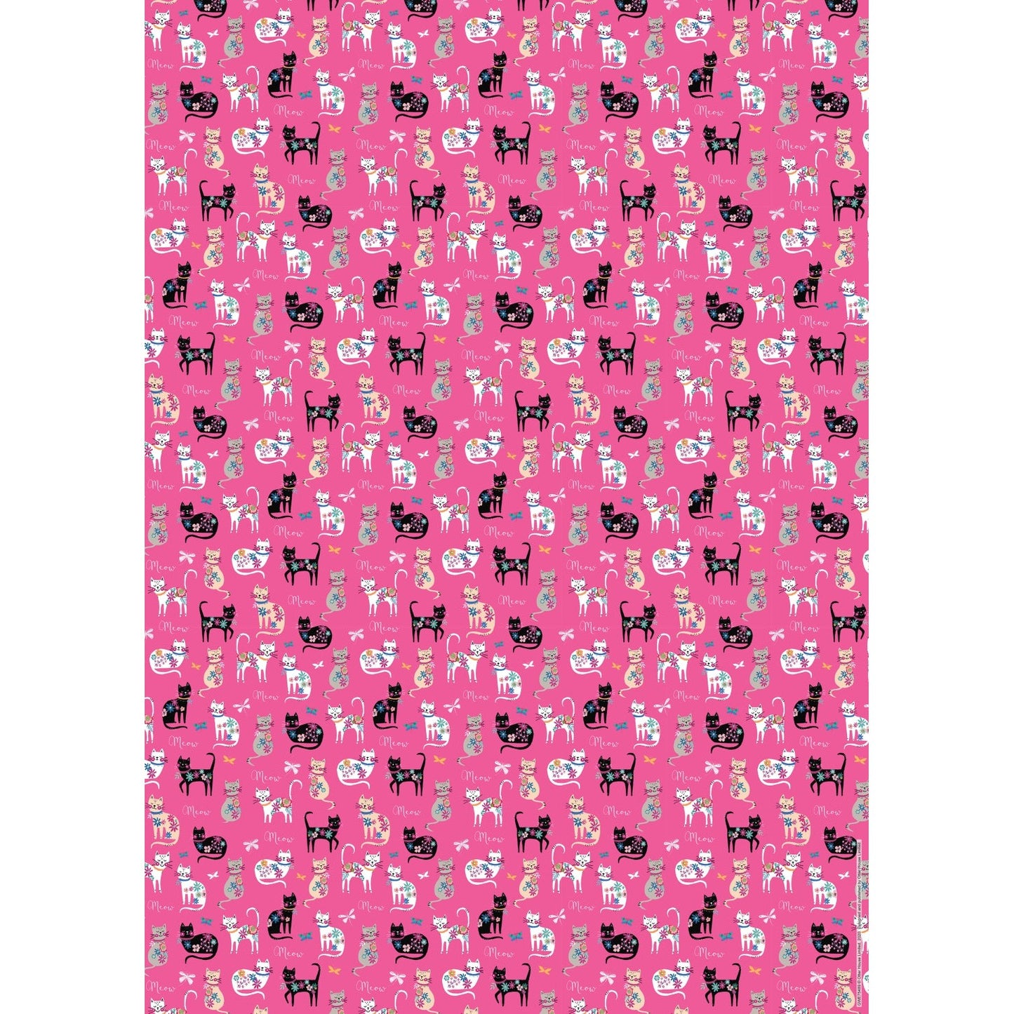 Gift Wrap & Tags - Cats Meow (2 Sheets & 2 Tags)