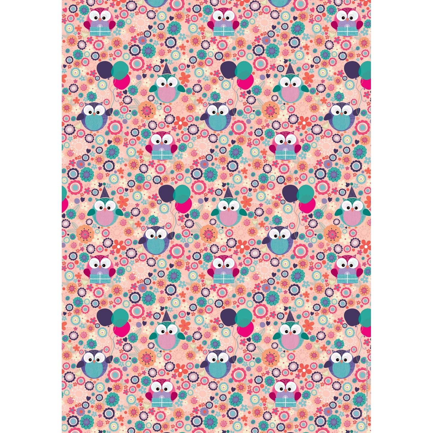 Gift Wrap & Tags - Birthday Hoots (2 Sheets & 2 Tags)