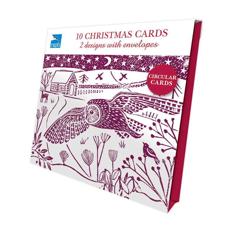 RSPB Luxury Christmas Card Pack - Winter Owls