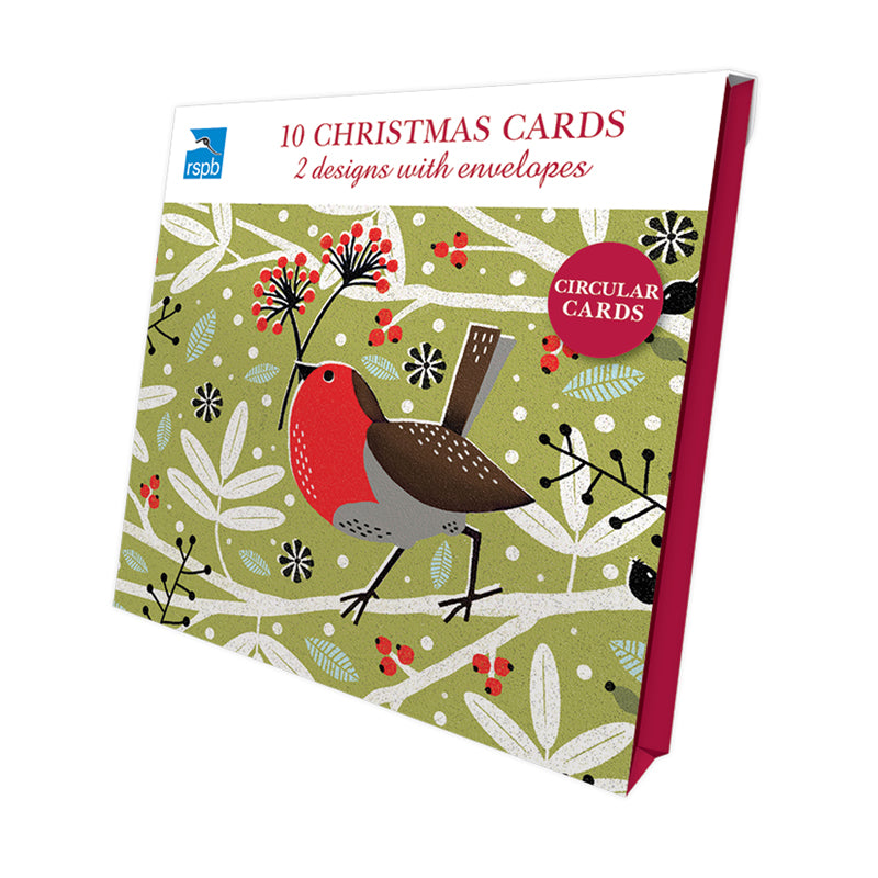 Foraging Robins - RSPB Luxury Christmas 10 Card Pack