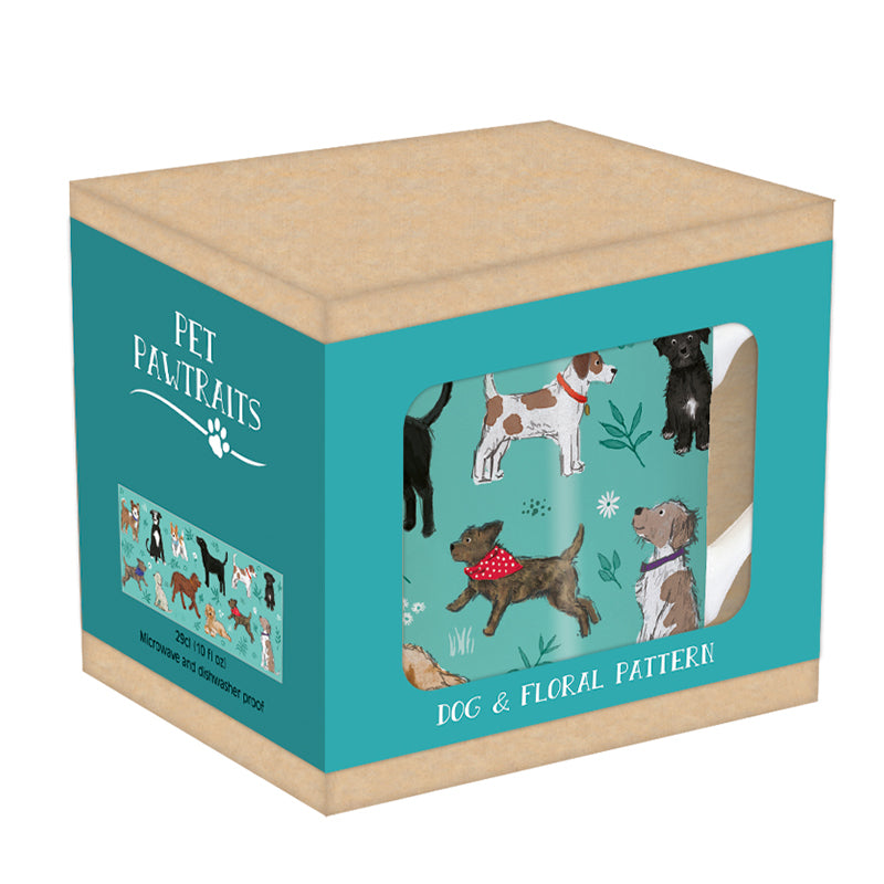 Dog & Floral Pattern - Tarka Mug