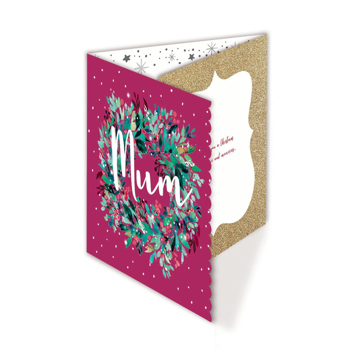 Christmas Card (Single) - Mum - Wreath