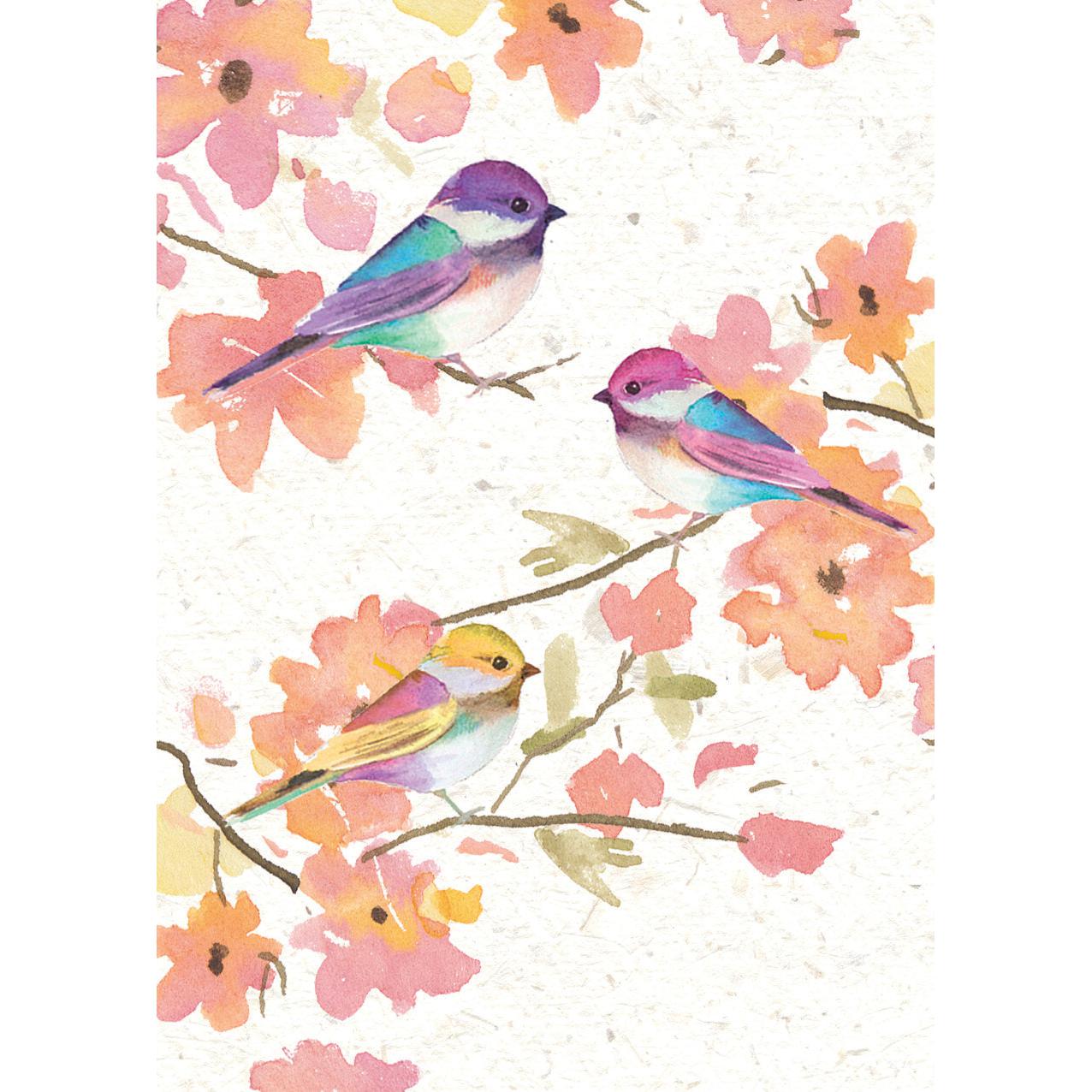 Mini Notecard Pack (6 Cards) - Birds & Blossom