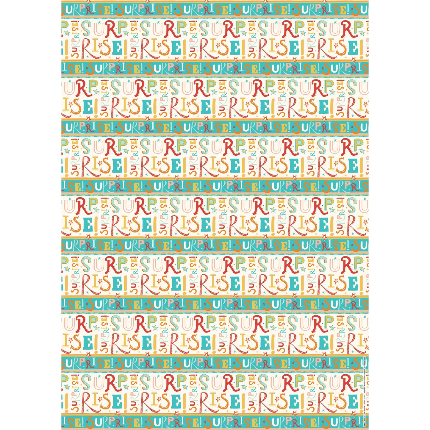 Gift Wrap & Tags - Surprise Text (2 Sheets & 2 Tags)