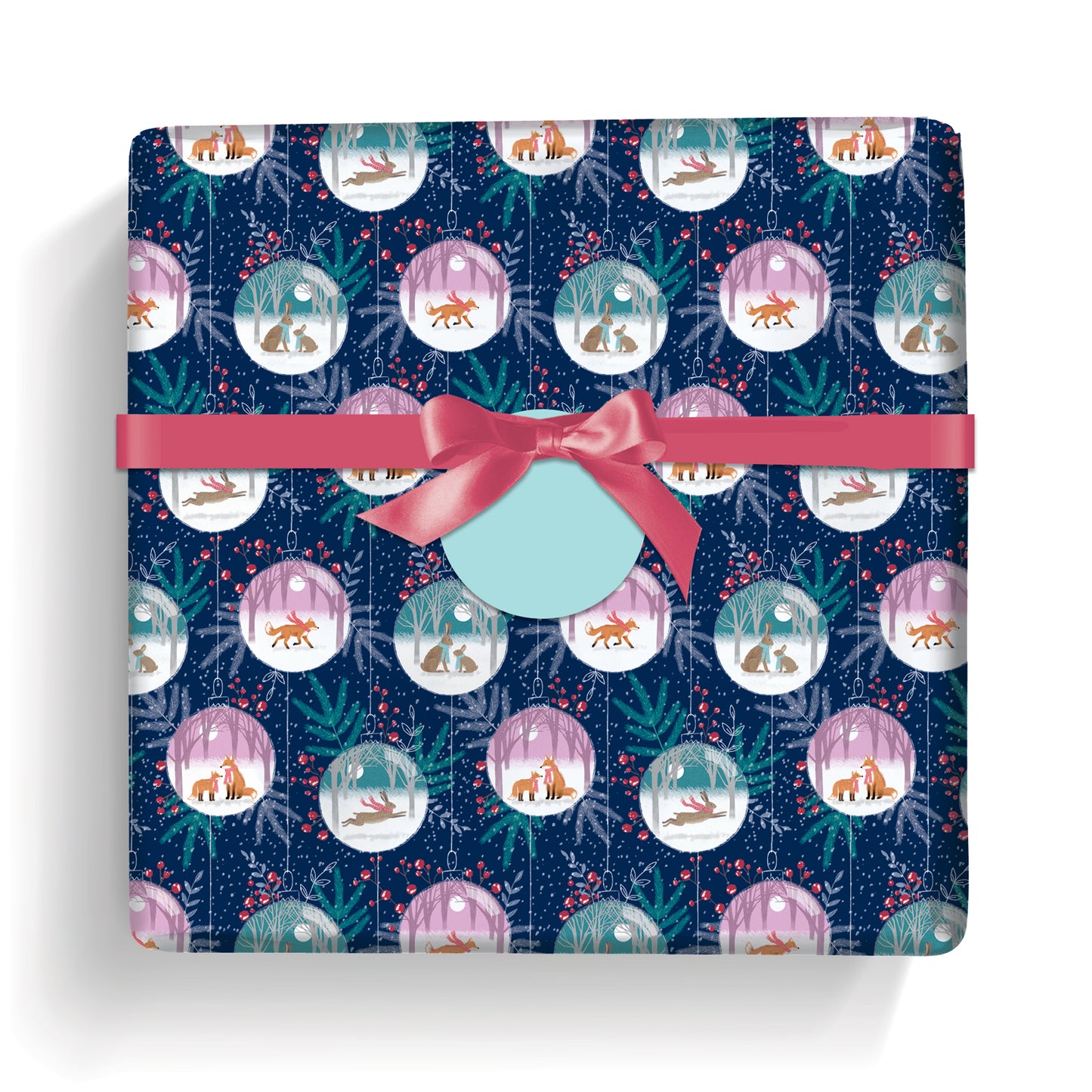 Christmas Wrap & Tags - Wildlife Baubles (5 Sheets & 5 Tags)