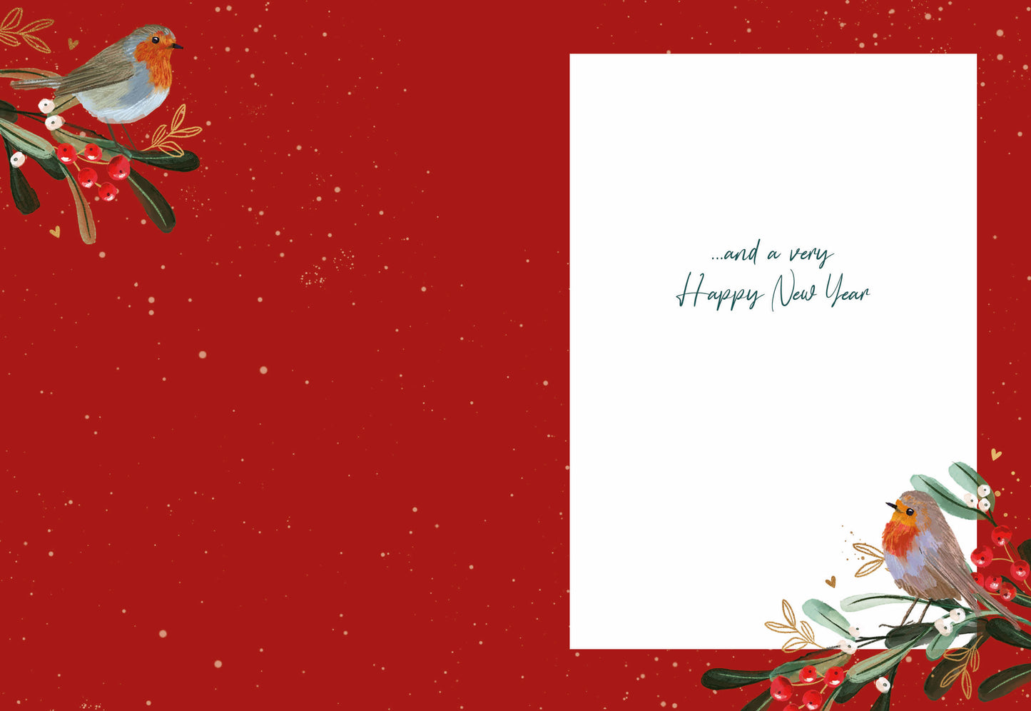 Christmas Card (Single) - Both Of You - Robins On Foliage