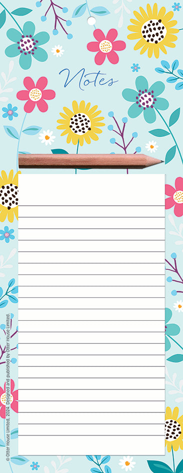 Magnetic Memo Pad - Contemporary Flowers