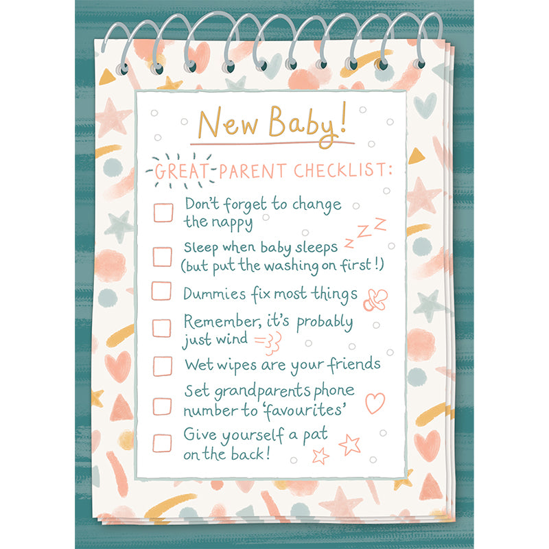 New Baby Card - Great Parent Checklist