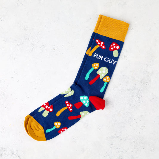 Socks - Fathers Day - Fun-guy Pattern (1 Pair)