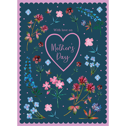Mother's Day Card - Ditzy Navy Floral