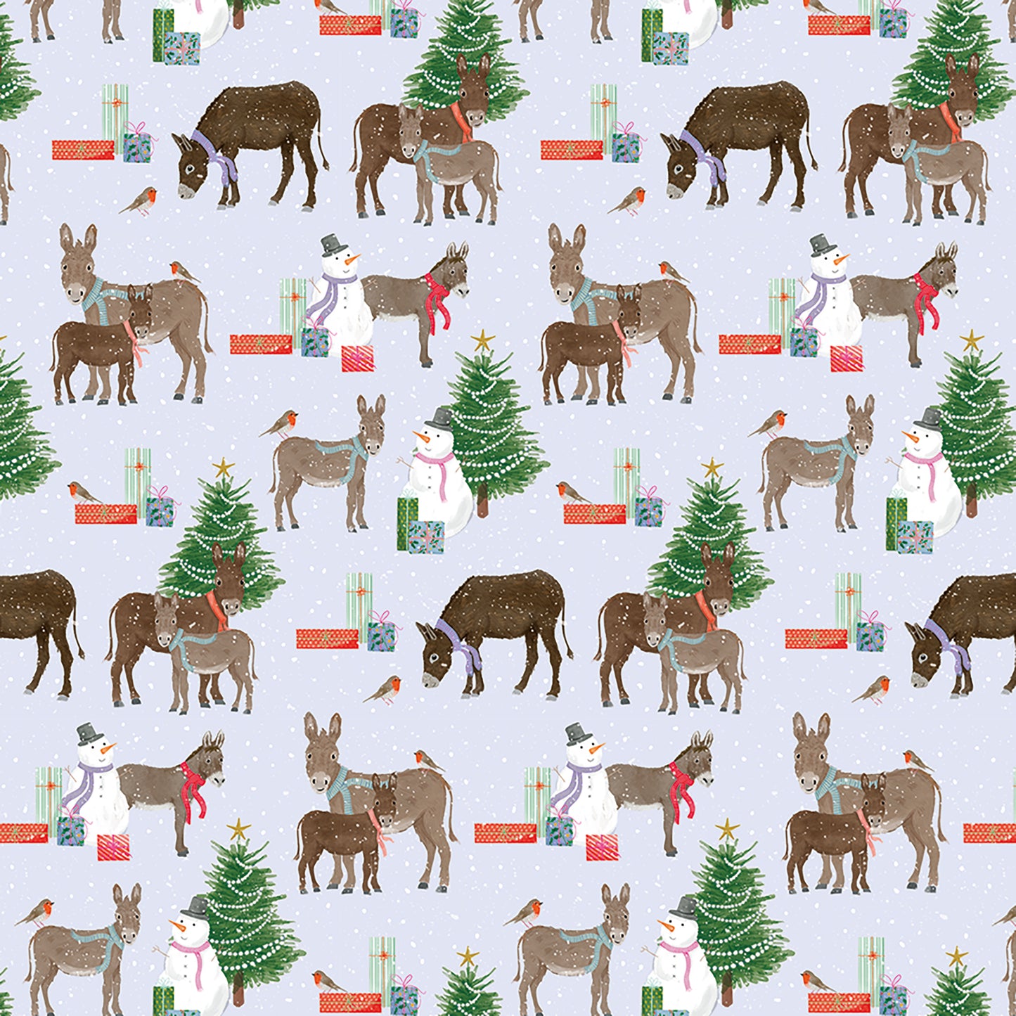 Christmas Wrap & Tags - Donkey & Friends (5 Sheets & 5 Tags)