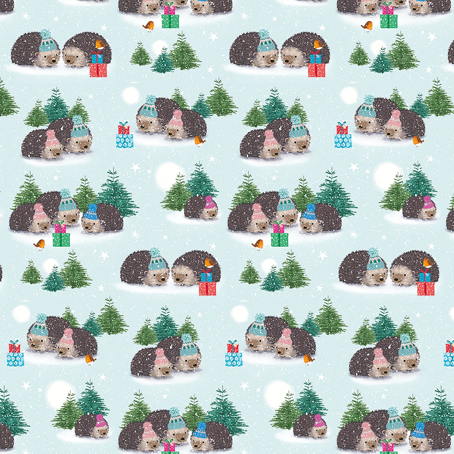Christmas Wrap & Tags - A Prickle of Hedgehogs (5 Sheets & 5 Tags)