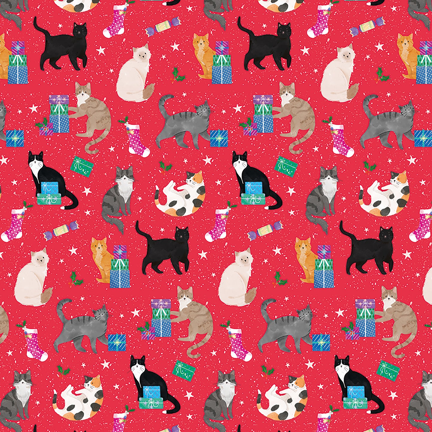 Christmas Wrap & Tags - Happy Catmas (5 Sheets & 5 Tags)