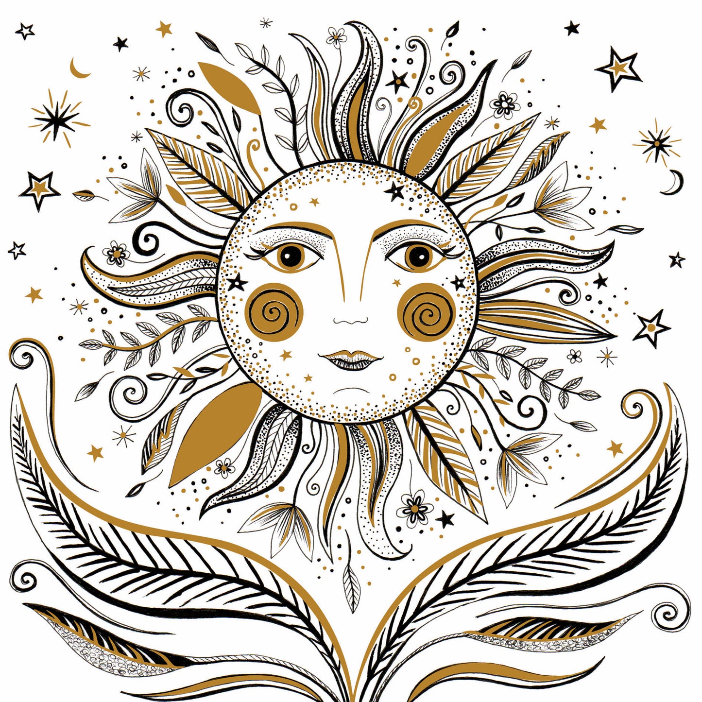 Ink Moon Card Collection - Floral Sun