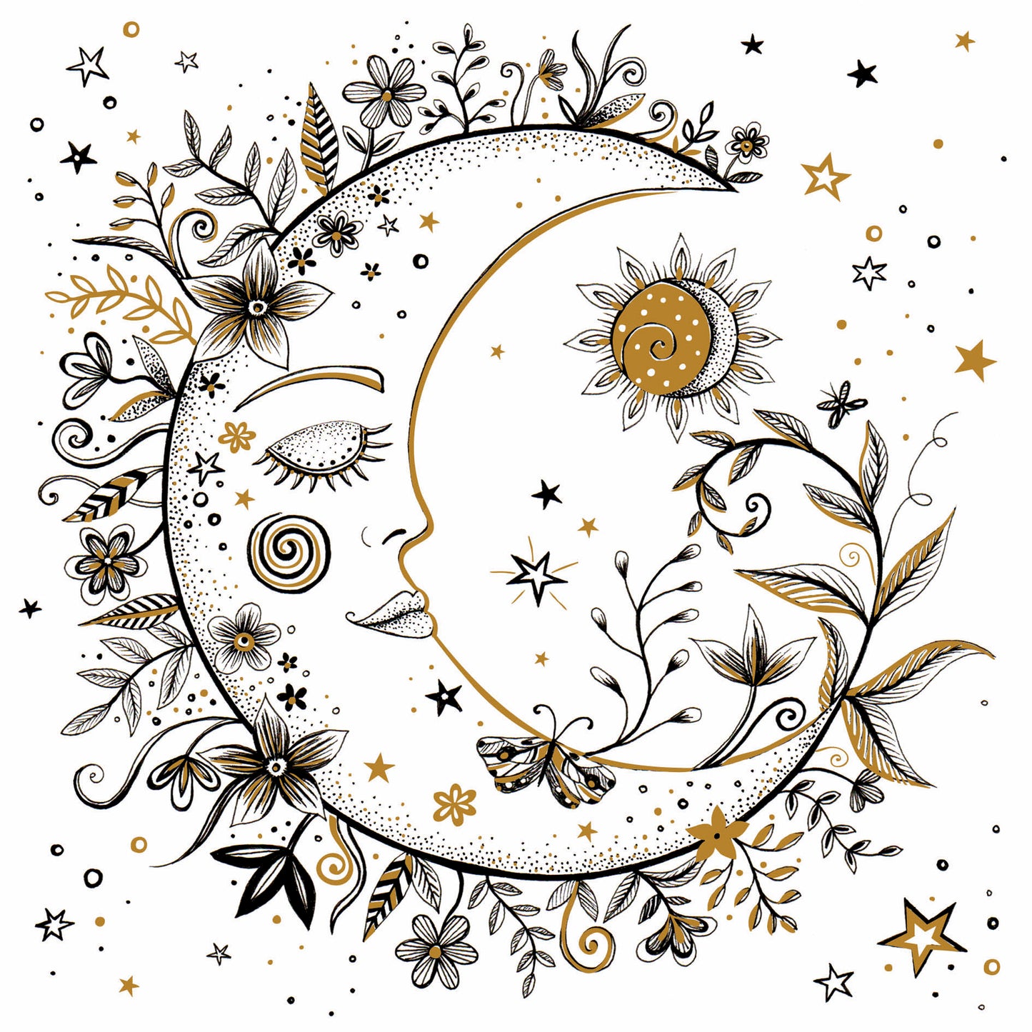 Ink Moon Card Collection - Floral Moon