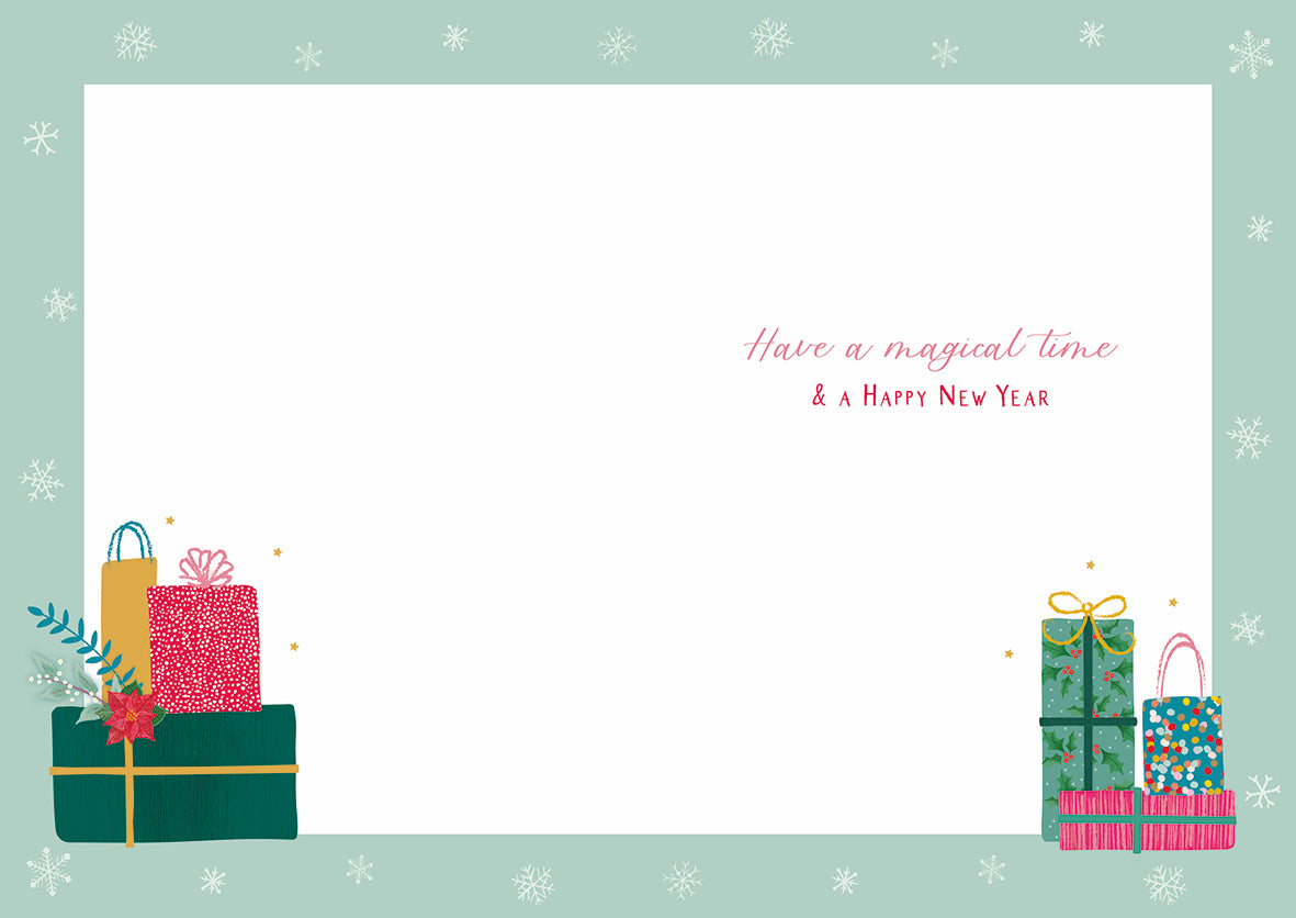 Christmas Card (Single) - Daughter - Girl Holding Presents