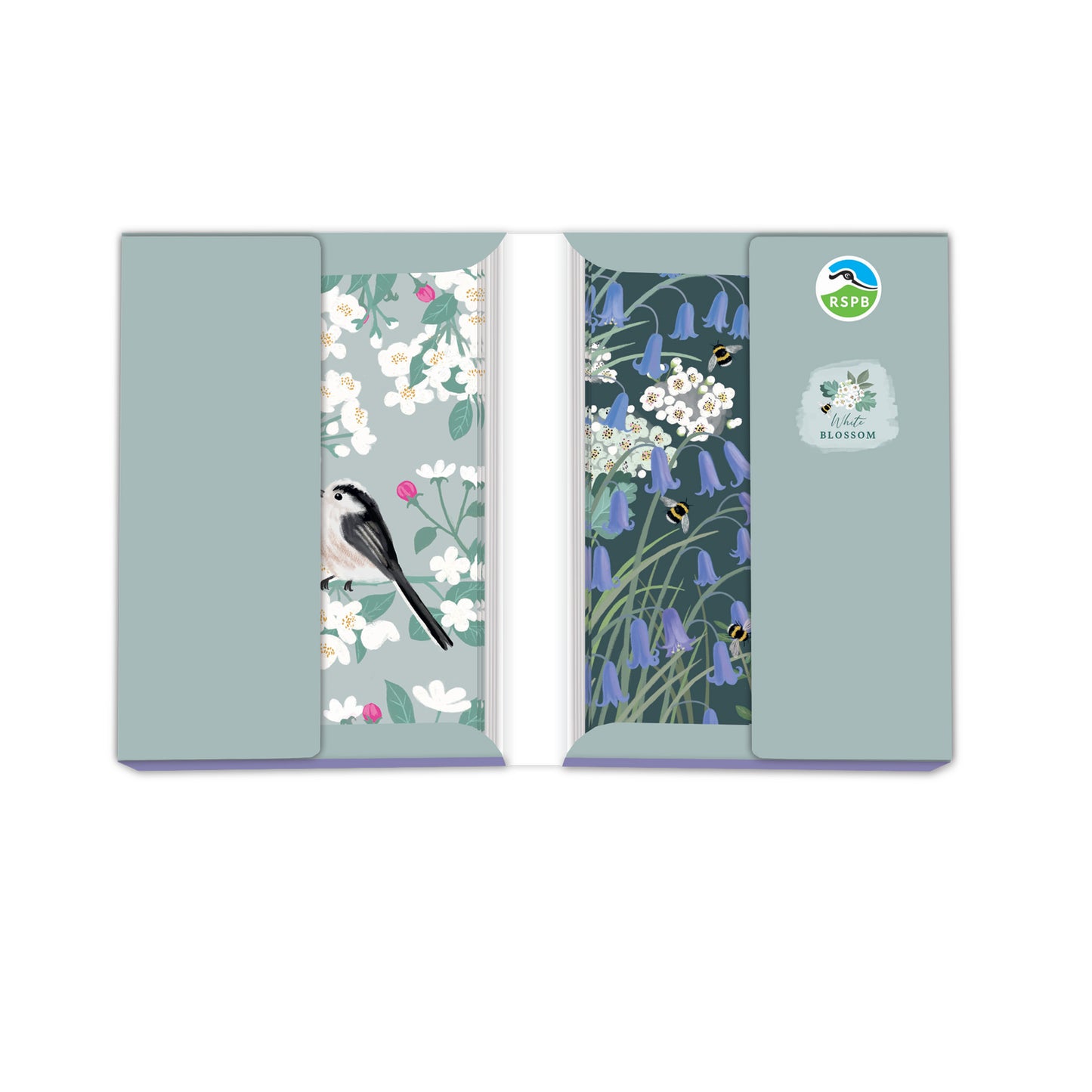 Notecard Pack (12 Cards) - RSPB White Blossom - Birds & Bees