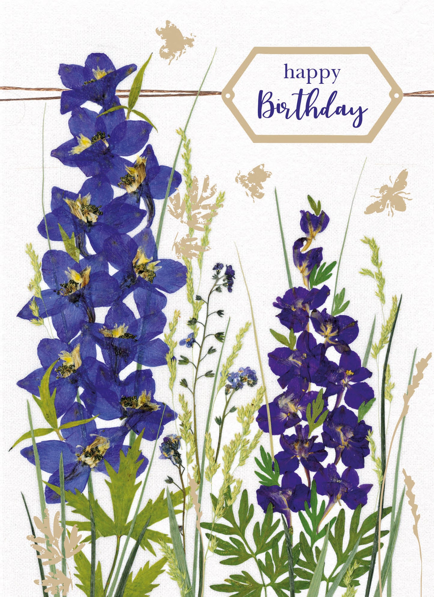 Flower Press Card - Delphinium