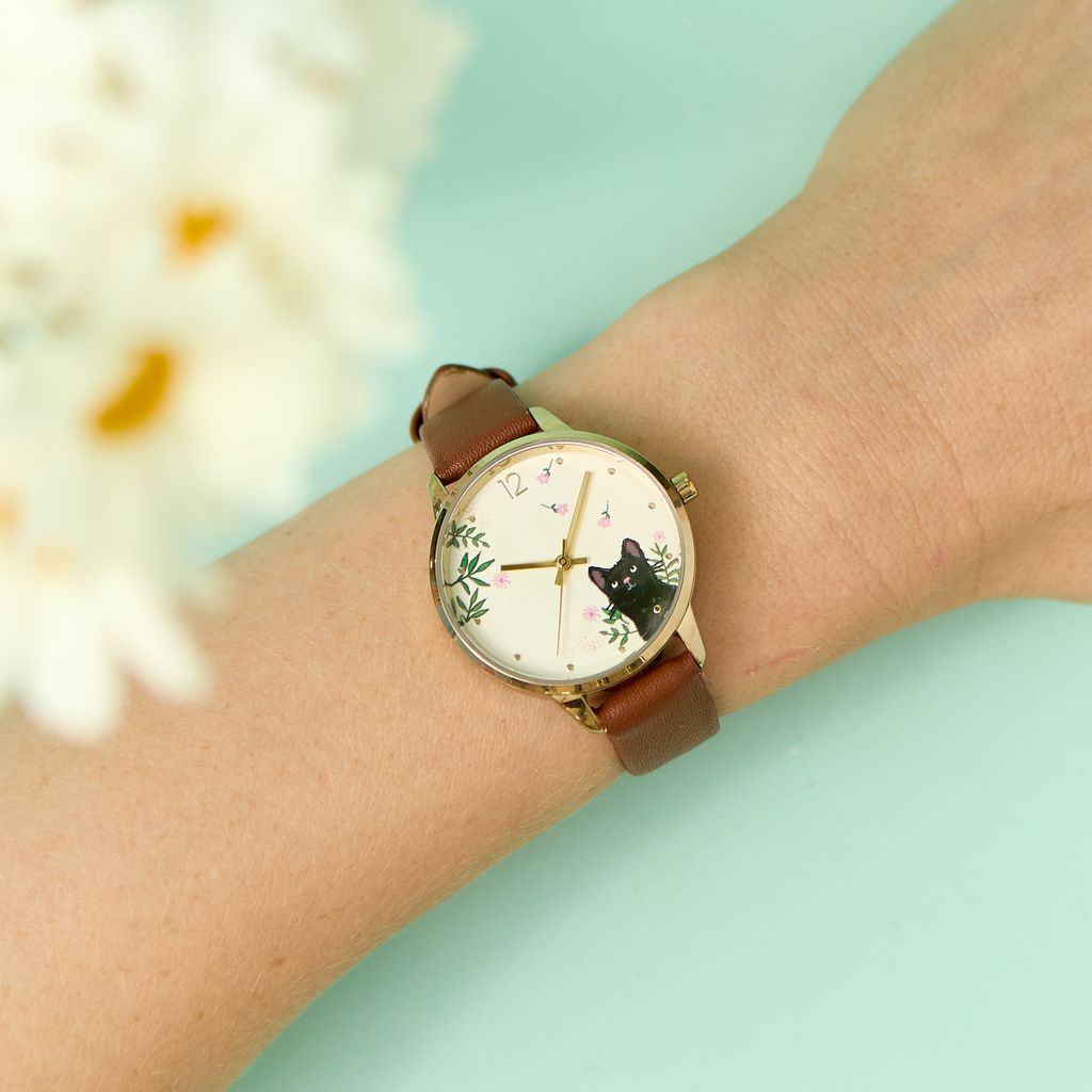 Cute Cat Watch – Cartoon Kitten Design Wristwatch with Adjustable Strap
