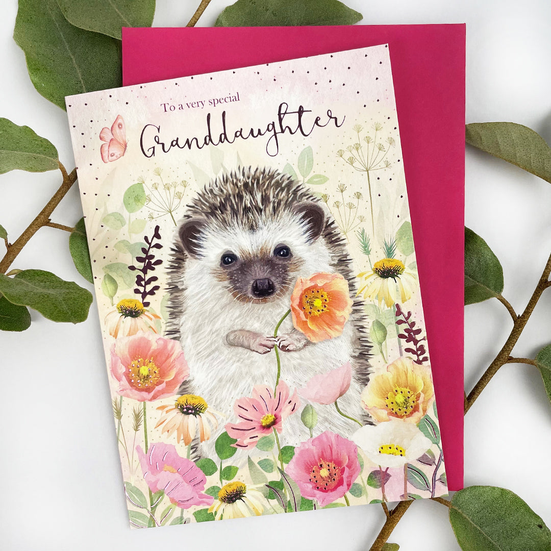 Family Circle Card - Granddaughter - Cute Hedgehog