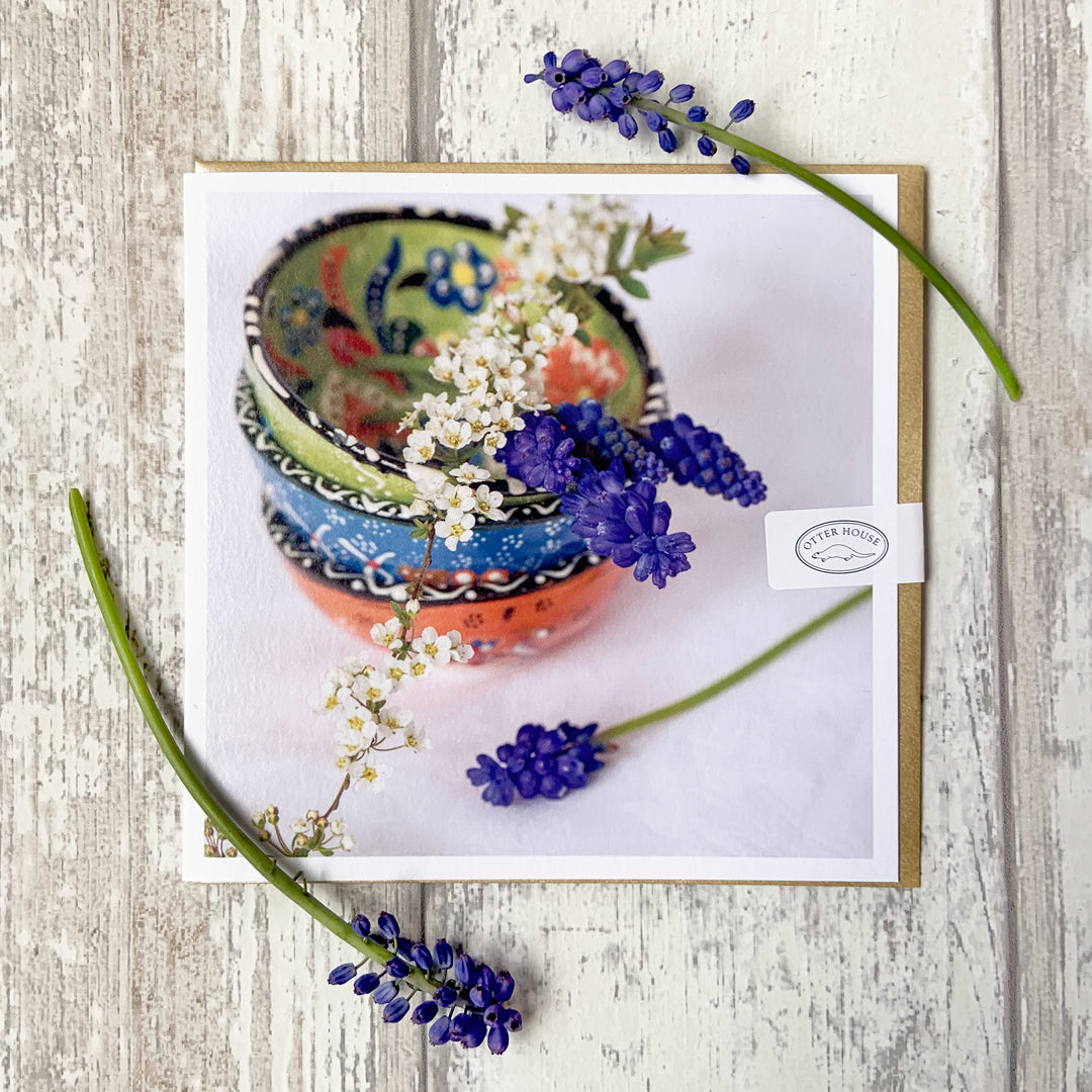 The Garden Studio Card - Muscari with Italian Bowls