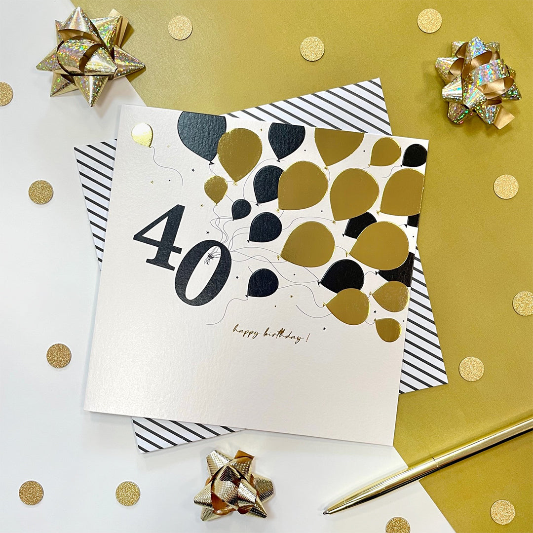 Age to Celebrate - 40 - Gold Balloons