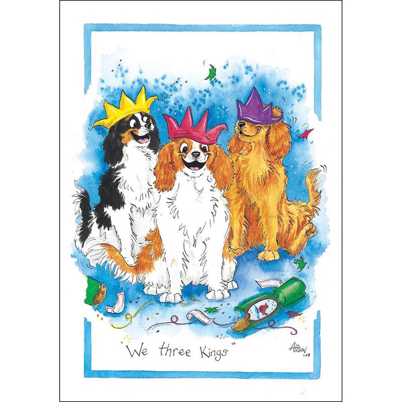 Alisons Animals Christmas Card (Single) - We three Kings (Splimple)