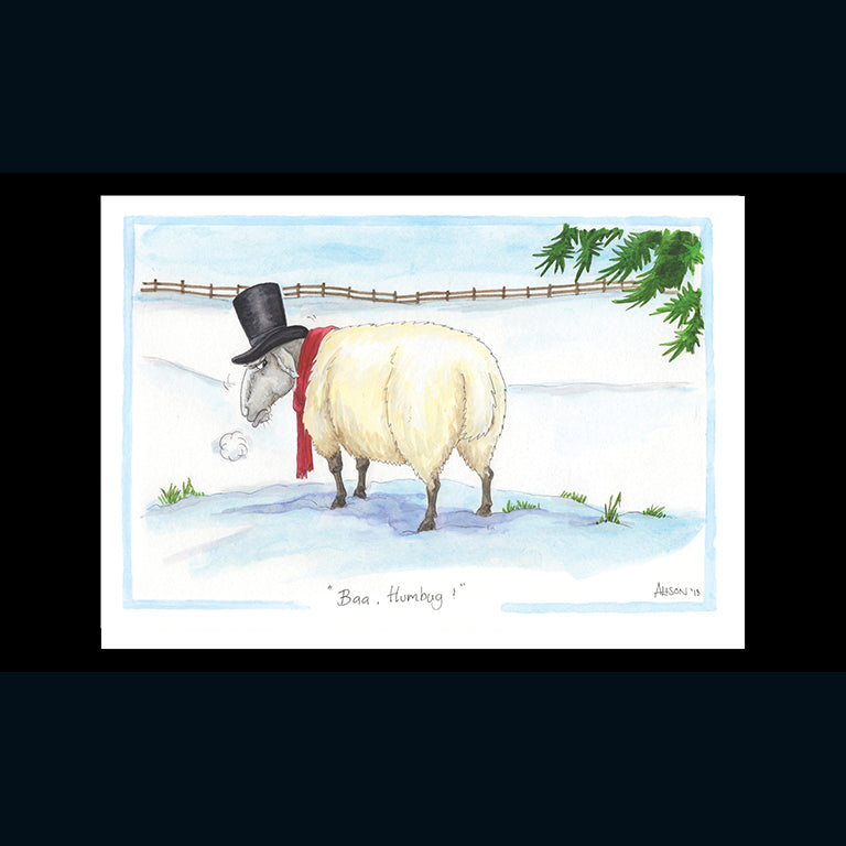 Christmas Cards (Single) - Alisons Animals - BAA. Humbug.
