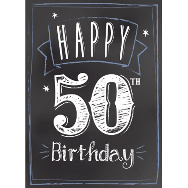 Age To Celebrate Card - 50 Chalkboard Birthday