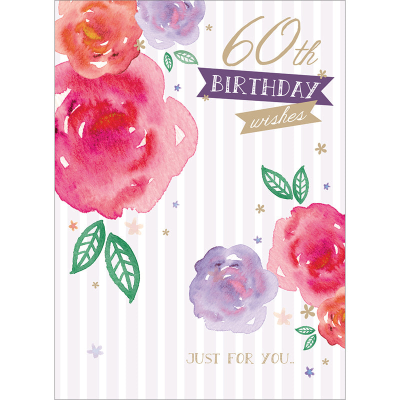 Age To Celebrate Card - 60 Roses