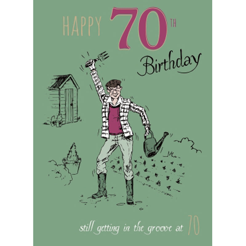 Young At Heart Card - 70 Male - Groovy Gardener