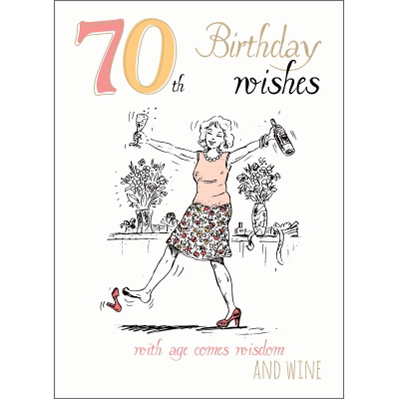 Young At Heart Card - 70 Female - Wisdom & Wine