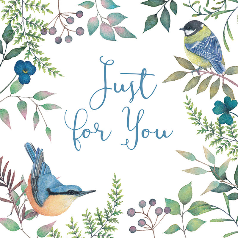 Vintage Garden Card - Blue Tit & Nuthatch